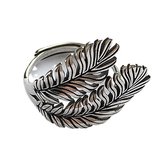 Zilveren ring- varenblad-verstelbaar- 2 cm- Charme bijoux