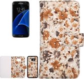 2-in-1 voor Galaxy S7 Edge / G935 Scheidbaar Crazy Horse-textuur horizontaal Flip lederen hoesje + achterkant met 9 kaartsleuven & portemonnee & lanyard (bloemenpatroon)