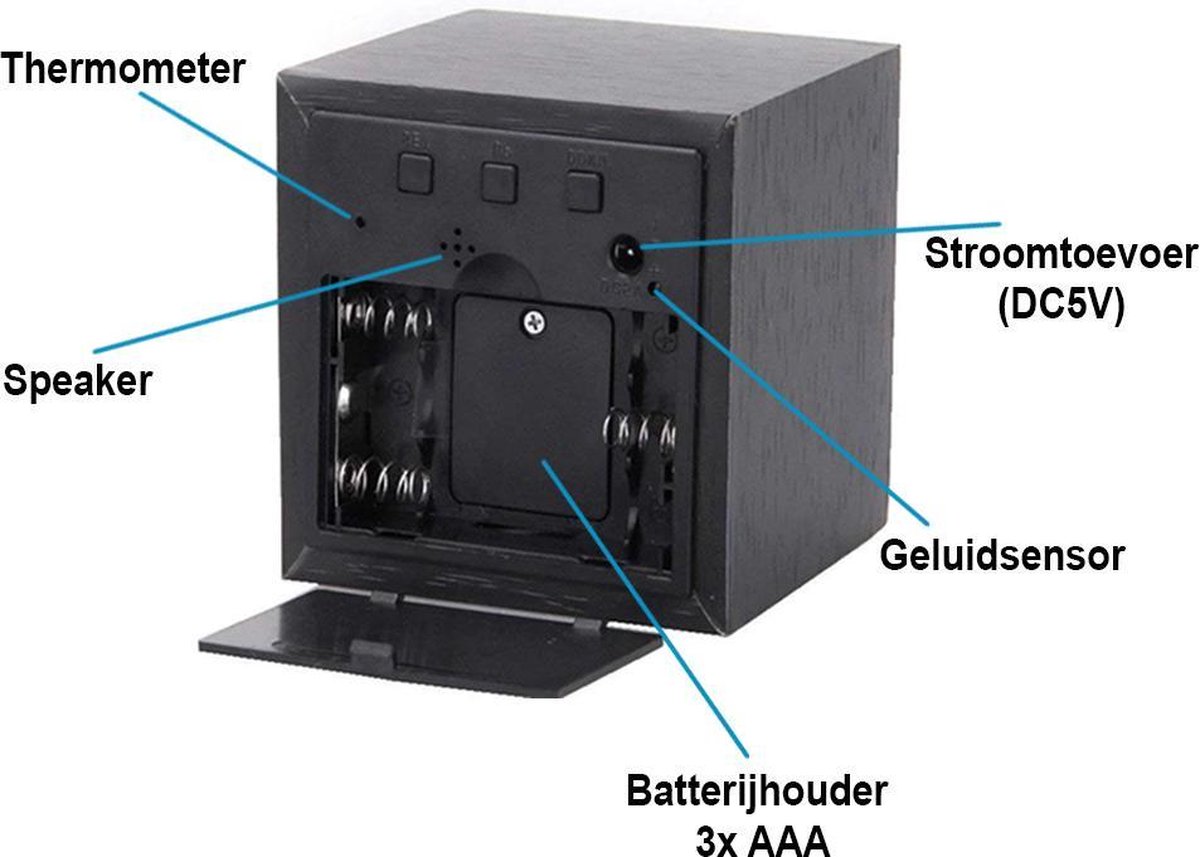 Kat wekker - kubus digitale tafelklok elektronische kleurrijke wekker