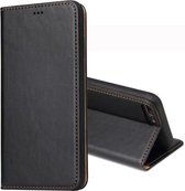Dermis Texture PU horizontale lederen flip-hoes voor iPhone 7 Plus / 8 Plus, met houder en kaartsleuven en portemonnee (zwart)