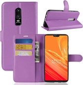 Voor OnePlus 6 Litchi Texture Horizontale Leren Flip Case met Houder & Kaartsleuven & Portemonnee (Paars)