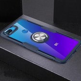 Krasbestendige TPU + acryl ringbeugel beschermhoes voor Xiaomi Mi 8 Lite (marineblauw)