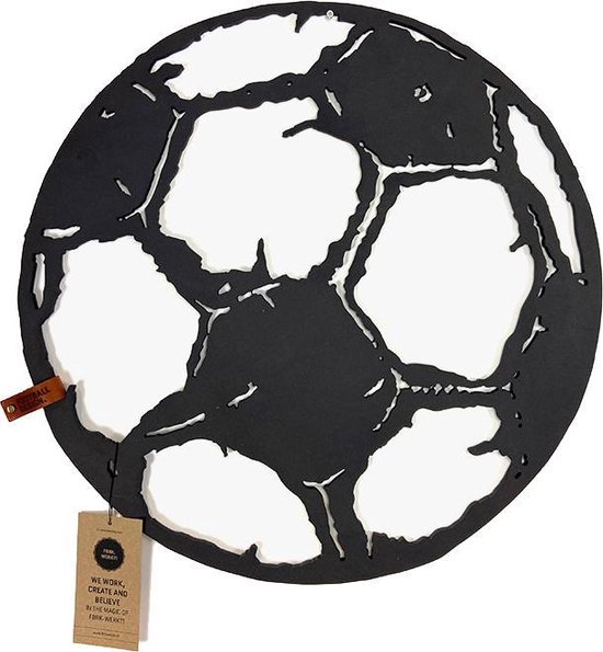 FootballDesign DEBAL. - 95 x 95 cm - Black | Wanddecoratie Voetbal