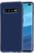 Frosted Soft TPU beschermhoes voor Galaxy S10 + (donkerblauw)