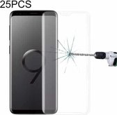 25 STKS Voor Galaxy S9 Plus 9H Oppervlaktehardheid 3D Gebogen Rand Antikras Volledig scherm HD Gehard glas Screenprotector (Transparant)