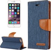 GOOSPERY CANVAS DAGBOEK voor iPhone 6 Plus & 6s Plus Canvas Textuur Horizontale Flip Leren Case met Kaartsleuven & Portemonnee & Houder (marineblauw)