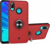 Voor Huawei P Smart (2019) 2 in 1 pc + TPU beschermhoes met 360 graden roterende ringhouder (rood)