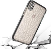 Voor iPhone X / XS Diamond Texture TPU Dropproof beschermende achterkant van de behuizing (zwart)