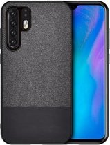 Schokbestendige splicing PU + stoffen beschermhoes voor Huawei P30 Pro (zwart)