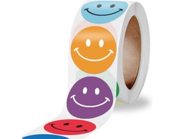 stickerrol - 500 stickers op rol - beloningsstickers - stickers voor kinderen - smiley stickers - motivatiestickers - onderwijs