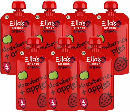 Ella's kitchen Knijpzakje 4+ m Appel Aardbei 120 gr - 7x 120 gr - Voordeelverpakking van Ella's Kitchen — afbeelding 4