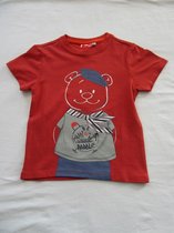 noukie's , jongens , t-shirt korte mouw , nouky beer , rood , 3 jaar 98