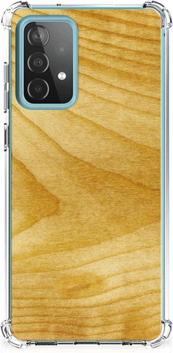 Samsung Galaxy A52 4G/5G Stevig Telefoonhoesje Licht Hout