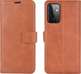 Samsung Galaxy A72 Hoesje - Mobigear - Wallet Serie - Kunstlederen Bookcase - Cognac - Hoesje Geschikt Voor Samsung Galaxy A72