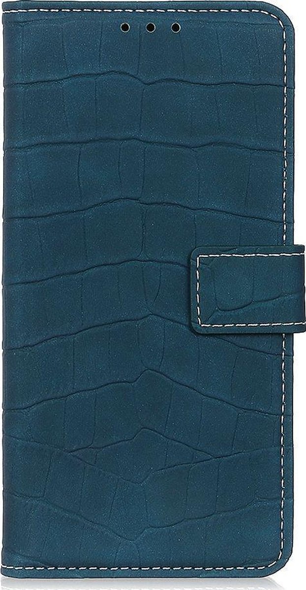 Mobigear Telefoonhoesje geschikt voor Samsung Galaxy A52s 5G Hoesje | Mobigear Croco Bookcase Portemonnee | Pasjeshouder voor 3 Pasjes | Telefoonhoesje voor Pinpas / OV Kaart / Rijbewijs - Groen