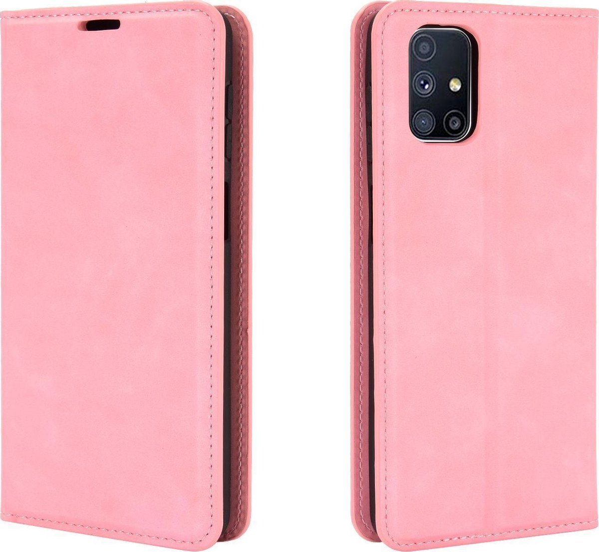 Mobigear Telefoonhoesje geschikt voor Samsung Galaxy M51 Hoesje | Mobigear Retro Slim Bookcase Portemonnee | Pasjeshouder voor 3 Pasjes | Telefoonhoesje voor Pinpas / OV Kaart / Rijbewijs - Roze