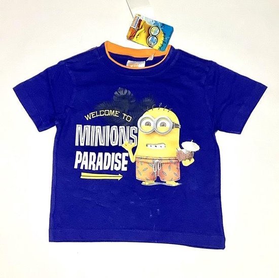 Minions T-shirt - Minions Paradise - blauw - maat 92/98 (3 jaar)