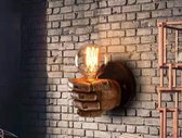 Wandlamp vuist rechts - rechtshandige lamp - moderne muurlamp - LED lamp - retro lamp - inclusief E27 bulb