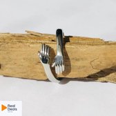 Knuffelring - Hug Ring - Zilverkleur - Verstelbaar - Ring Handen Knuffel - Handjes Vasthouden ref. 20210022E