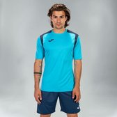 Joma Champion V Shirt Korte Mouw Heren - Fluor Turquoise / Donker Navy | Maat: XL