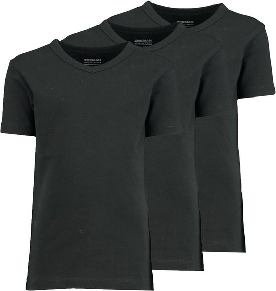 Zeeman kinder jongens T-shirt korte mouw - zwart - maat 98/104 - 3 stuks |  bol.com