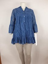 prachtig zomerse kanten jurk maat 42-44 xl/xxl met spaghetti band hemdjes blauw
