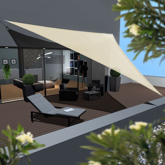 7x7x7 Zonneluifel Driehoekig - Waterdoorlatend met UV Bescherming Patio Zonwering Driehoek