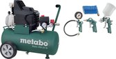 Metabo Basic 250-24 W Compressor + LPZ 4 toebehorenset - 1500W - 8 bar - 24L - 95 l/min