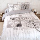 Cotton Club Dekbedovertrek - Loved - 240x200/220cm - Hartjes