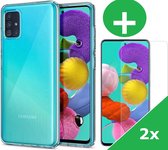 Samsung A71 Hoesje | Siliconen Hoesje Transparant | Inclusief 2 stuks Screenprotector | Samsung A71 Hoesje | Samsung A71 Screenprotector | Screenprotector Samsung A71 | Siliconen Hoesje Samsu