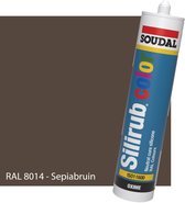 Siliconenkit Sanitair - Soudal - Keuken - Voor binnen & buiten - RAL 8014 Sepia Bruin - 300ml koker