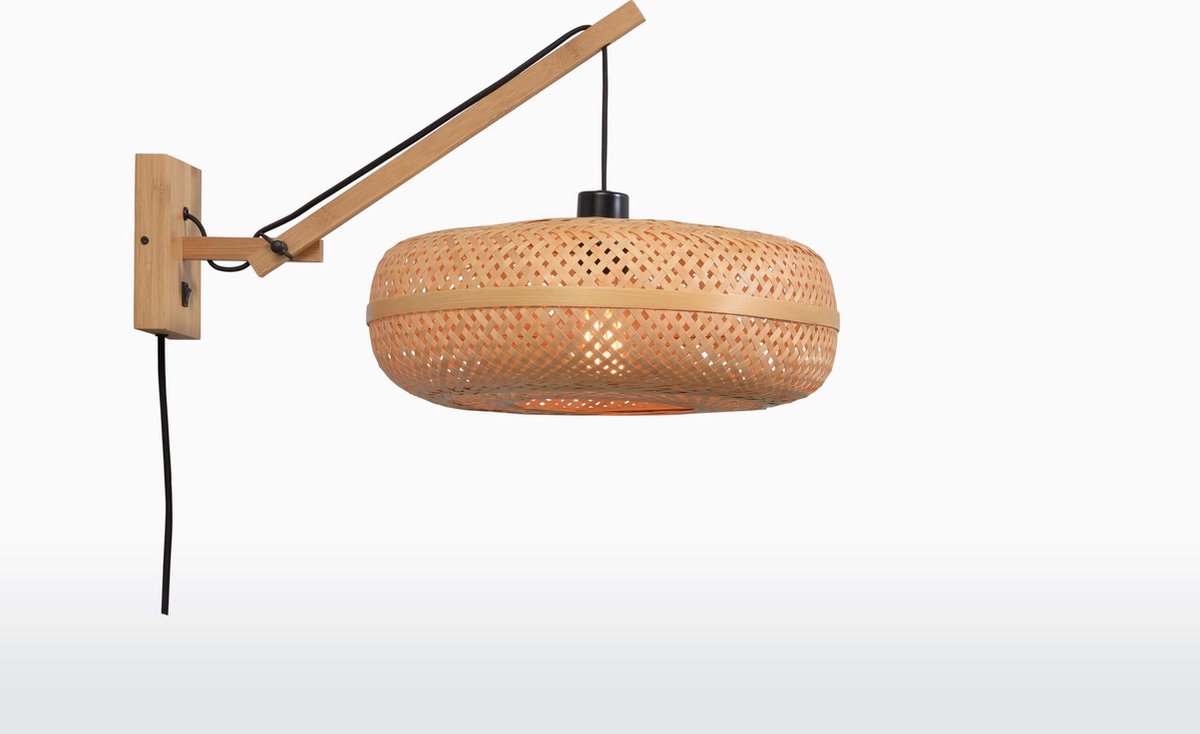 GOOD&MOJO Wandlamp Palawan - Bamboe - 55x40x45cm - Binnen Scandinavisch,Bohemian