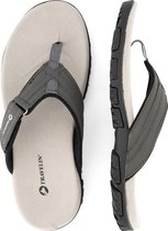 Travelin Fyrde Teenslipper Heren - Leren Outdoor- Sport- en Wandelsandalen met Profielzool - Maat 44