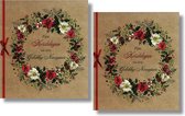 16 Dubbele Kerst & Nieuwjaarskaarten - Lannoo - Witte envelop - 12 x 13,3 cm