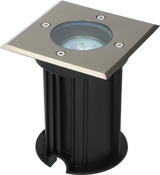 HOFTRONIC Ramsay - Grondspot - RVS - IP67 waterdicht - 2700K Warm wit - Dimbaar - Verwisselbare GU10 - Vierkant - ook geschikt als padverlichting en vlonderverlichting