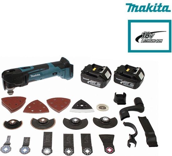 Makita DTM51RMJX3 18V Li-Ion Accu multitool set (2x4.0AH accu) + 42 accessoires  - Snelwissel