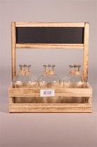 Bottle 3 in old wood with blackboard D-24 H-25