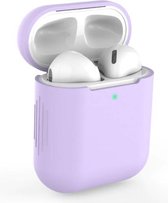 Airpods Hoesje Siliconen Case - Airpod hoesje geschikt voor Apple AirPods 1 en Airpods 2 | Lila