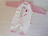 Baby romper roze giraf