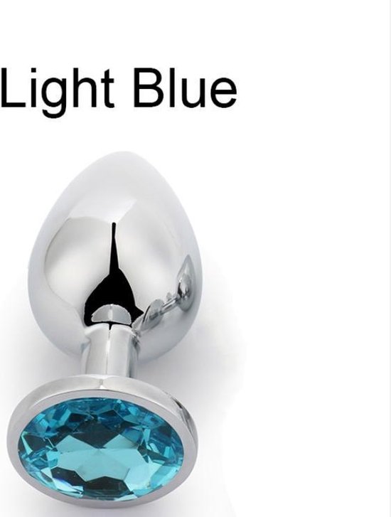 Buttplug met licht blauw kristal