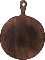J-Line Snijplank Rond Hout Donker Bruin Medium