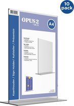 Kaarthouder T-standaard OPUS 2 A4 acryl - 10 stuks