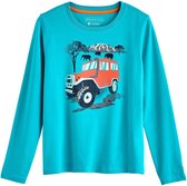 Coolibar - UV Shirt voor kinderen - Longsleeve - Coco Plum Graphic - Turquoise - maat M (122-134cm)