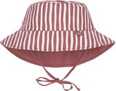 Lässig - Omkeerbare UV Bucket hoed voor baby's - Strepen - Rood - maat 3-6M (43-45CM)