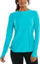 Coolibar - UV Zwemshirt voor dames - Longsleeve - BaiKal - Oceaanblauw - maat XS