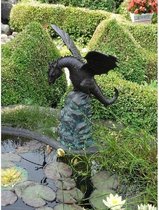 Tuinbeeld - bronzen beeld - fontein draak - 63 cm hoog