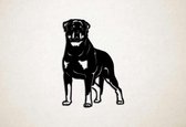 Wanddecoratie - Hond - Rottweiler 11 - S - 58x40cm - Zwart - muurdecoratie - Line Art