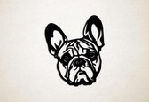 Wanddecoratie - Hond - Franse Bulldog 4 - XS - 29x24cm - Zwart - muurdecoratie - Line Art