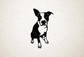 Wanddecoratie - Hond - Staffordshire Terrier 3 - L - 109x60cm - Zwart - muurdecoratie - Line Art