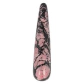 Rhodoniet massage griffel 7,5 cm - roze / zwart